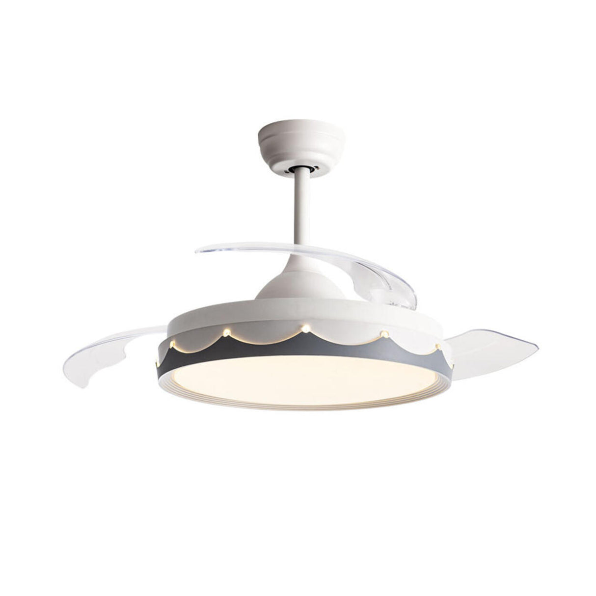 Simple Round Clear 3 Blade Standard Ceiling Fan Light Image - 5