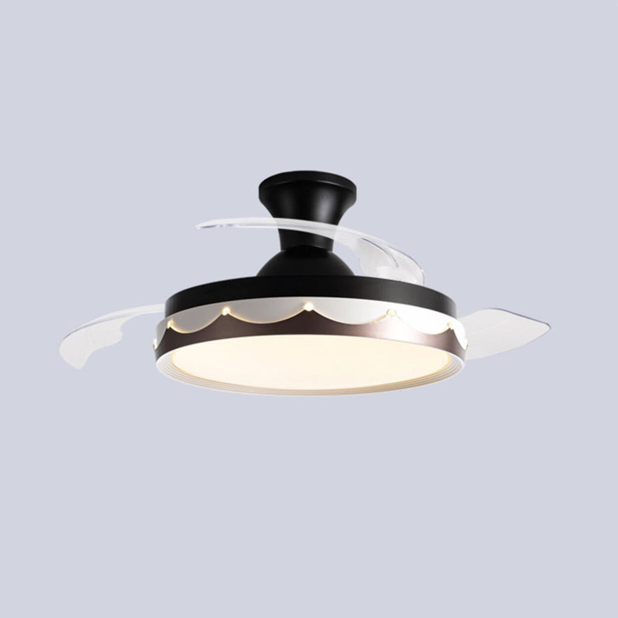 Simple Round Clear 3 Blade Standard Ceiling Fan Light Image - 6