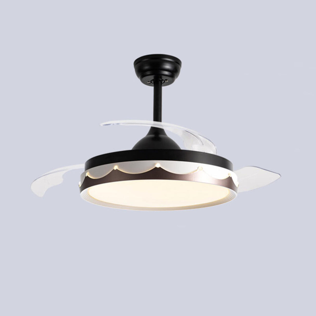 Simple Round Clear 3 Blade Standard Ceiling Fan Light Image - 7