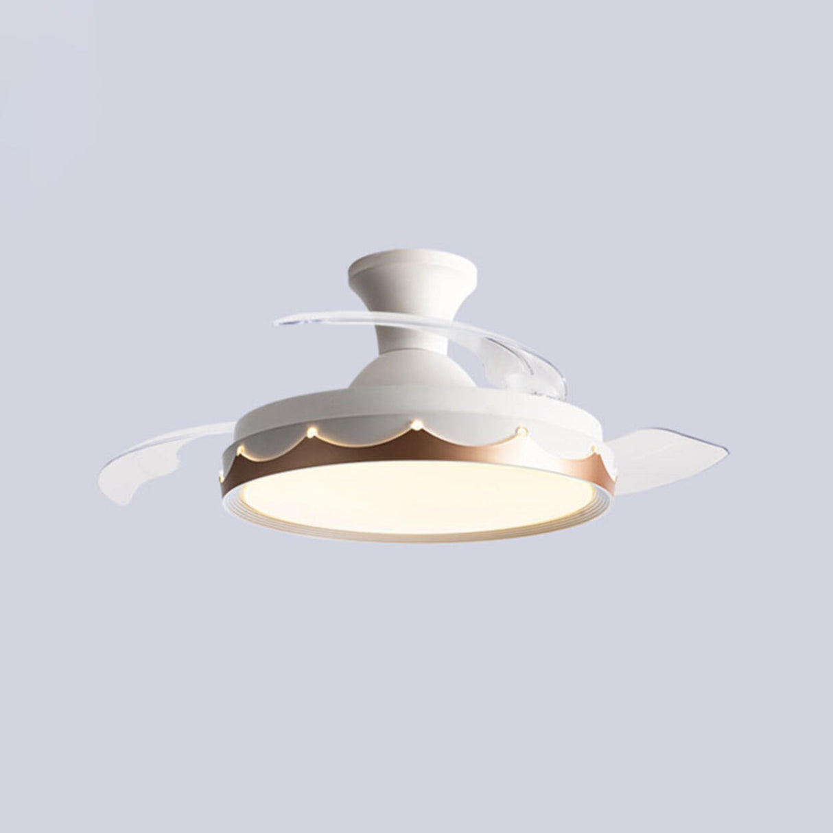 Simple Round Clear 3 Blade Standard Ceiling Fan Light Image - 8