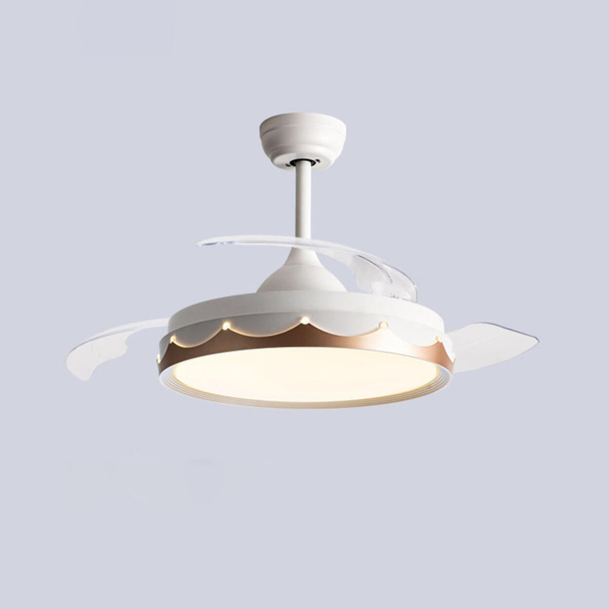 Simple Round Clear 3 Blade Standard Ceiling Fan Light Image - 9