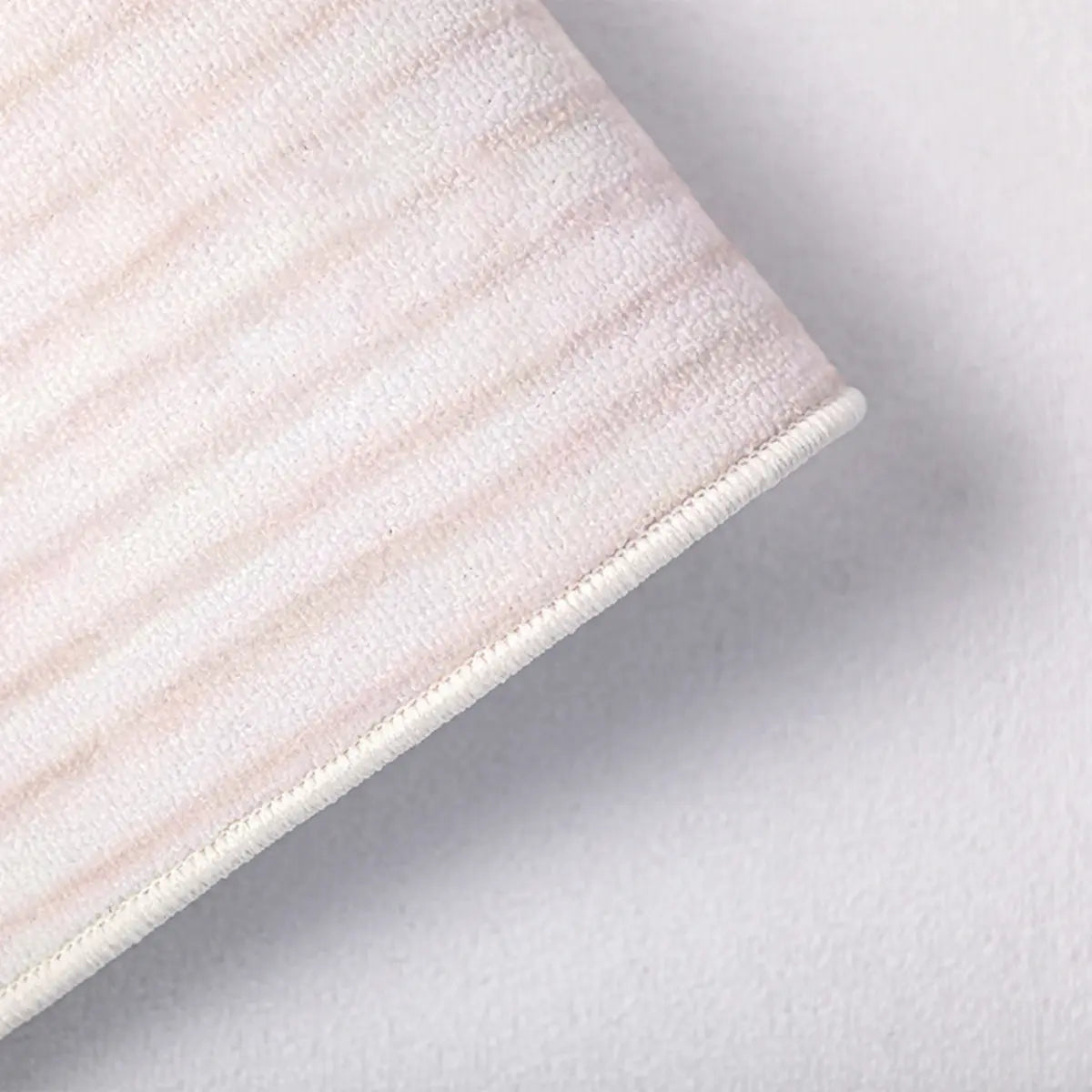 Simple Round Cotton Blend White Oval Pattern Area Rug Image - 7