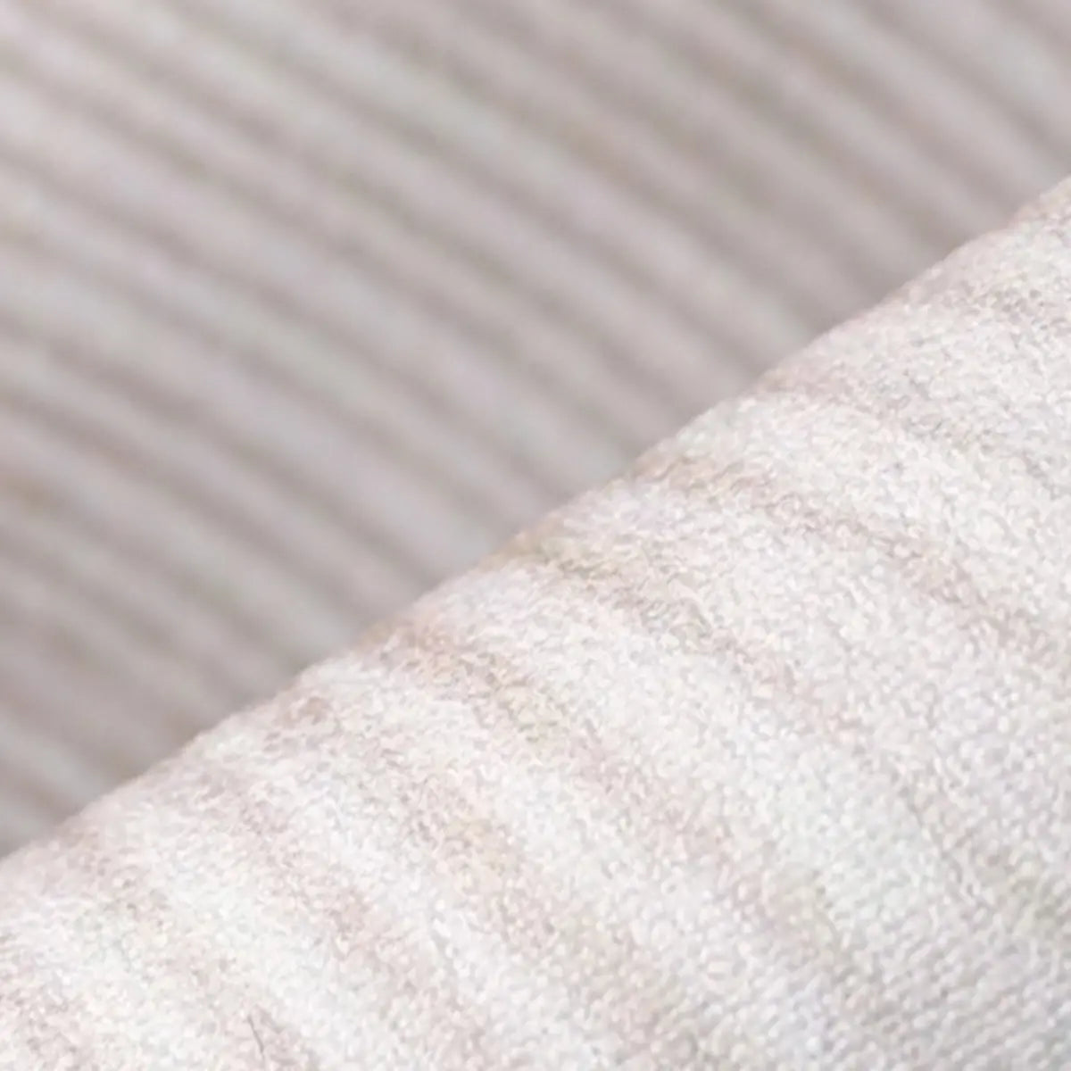 Simple Round Cotton Blend White Oval Pattern Area Rug Image - 9