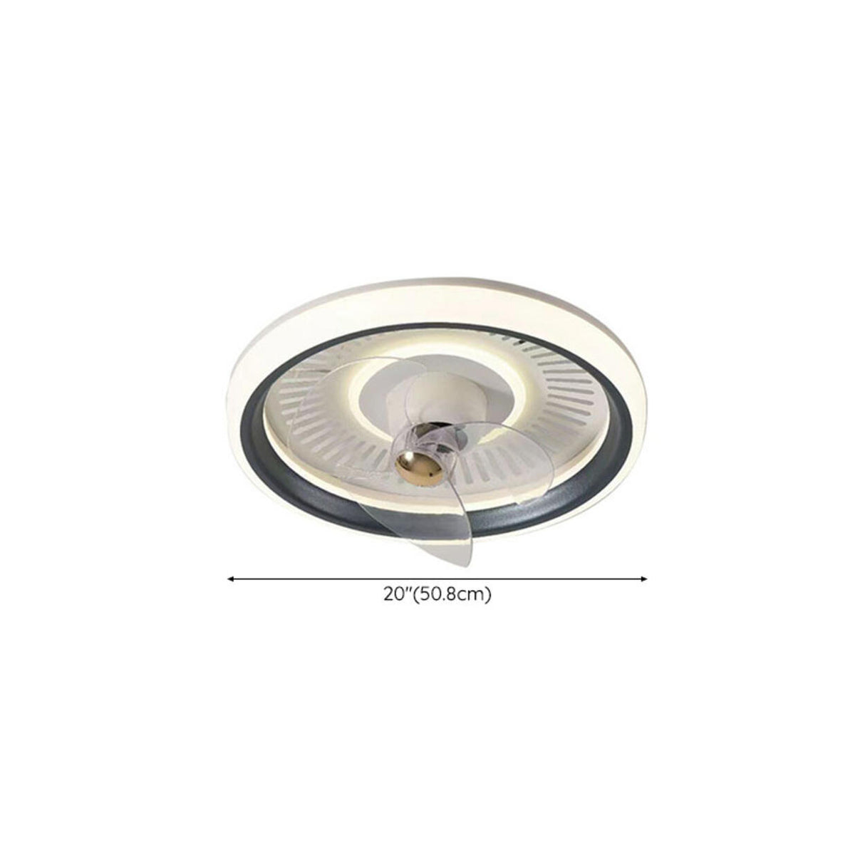 Simple Round Dimming Flush Mount Light with Fan