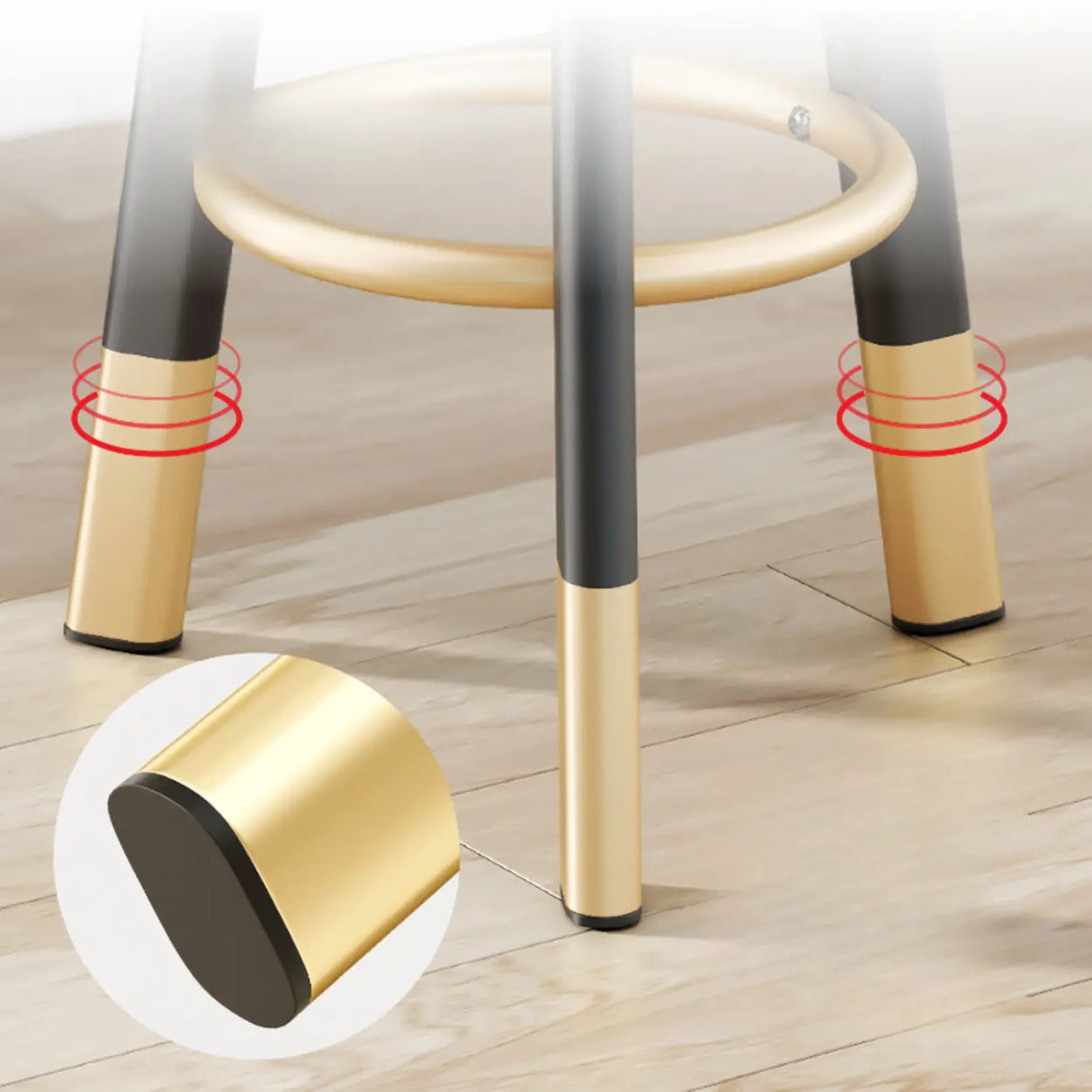 Simple Round Leather Bar Stool with Back and Foot Platform Image - 7