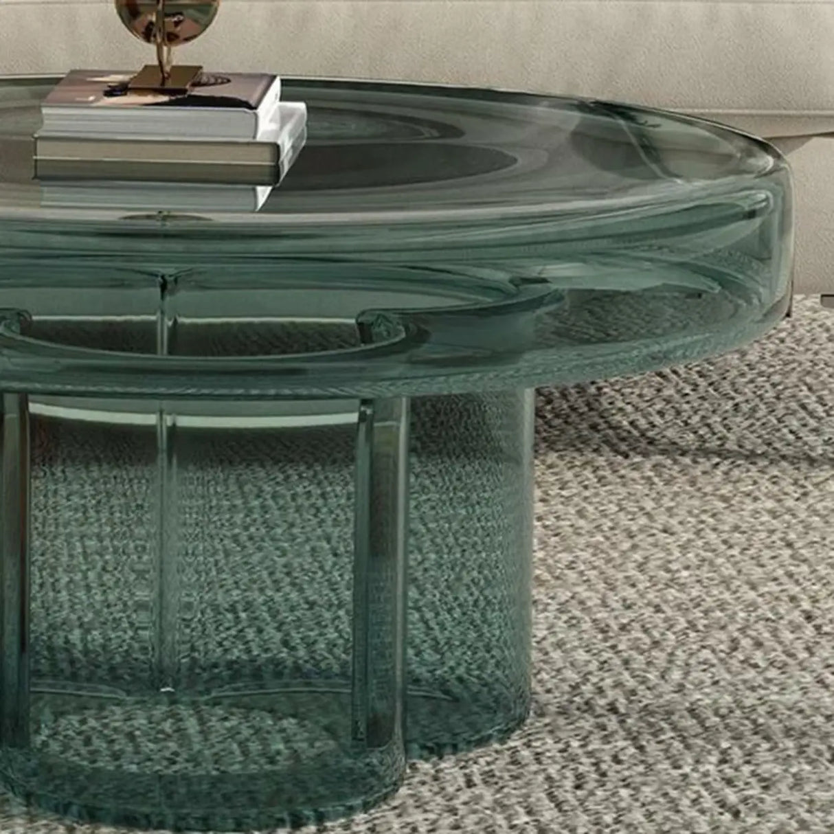 Simple Scratch Resistant Glass Round Coffee Table Image - 14