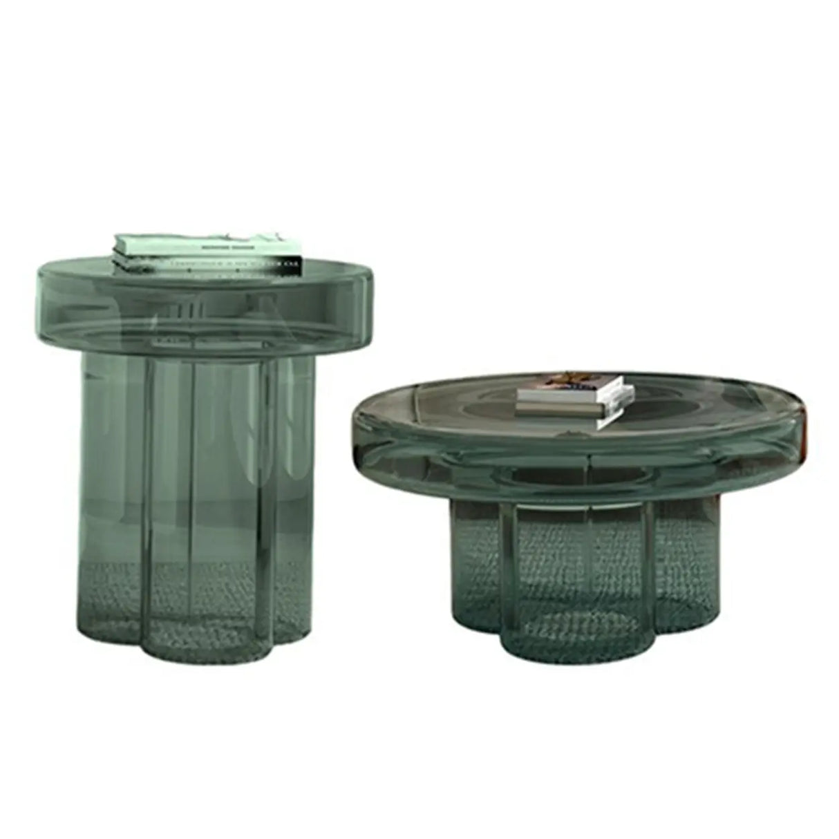 Simple Scratch Resistant Glass Round Coffee Table Image - 15