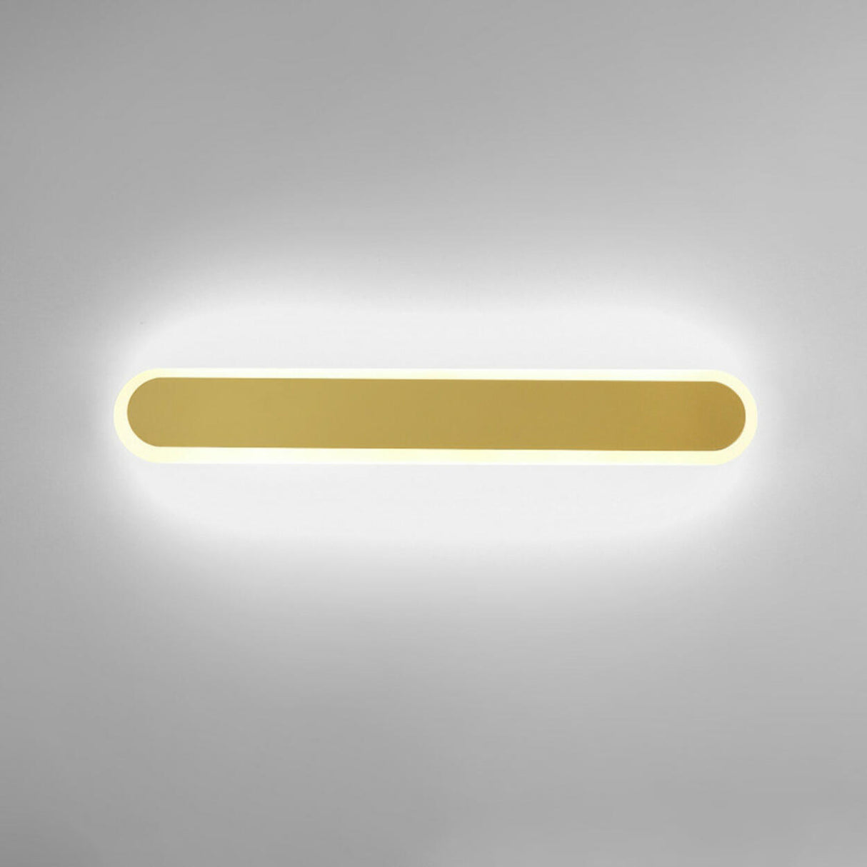 Simple Slim Vertical Gold LED Vanity Wall Light Image - 10