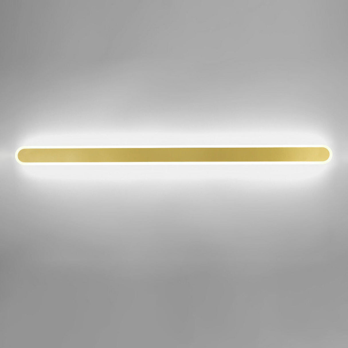 Simple Slim Vertical Gold LED Vanity Wall Light Image - 12