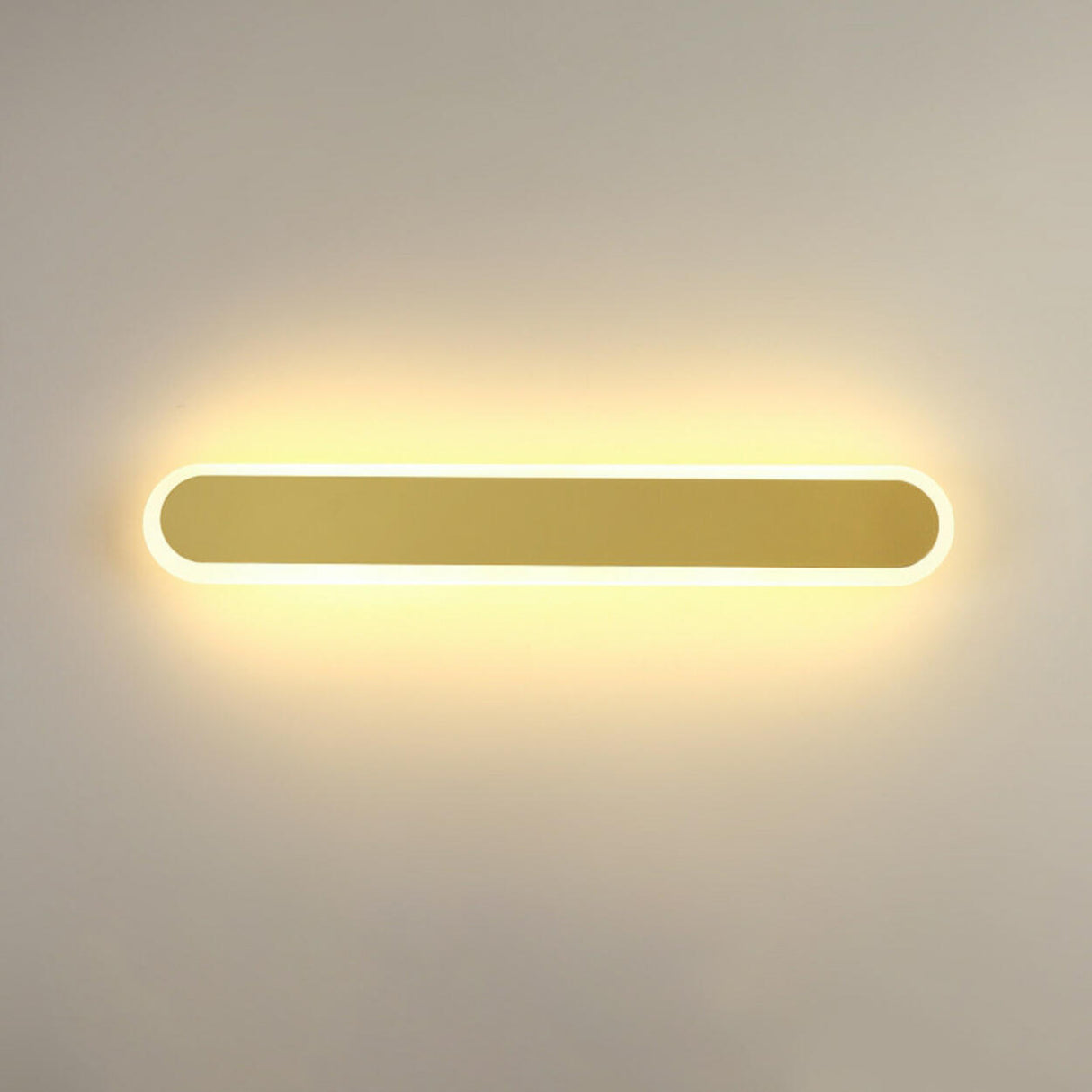 Simple Slim Vertical Gold LED Vanity Wall Light Image - 2