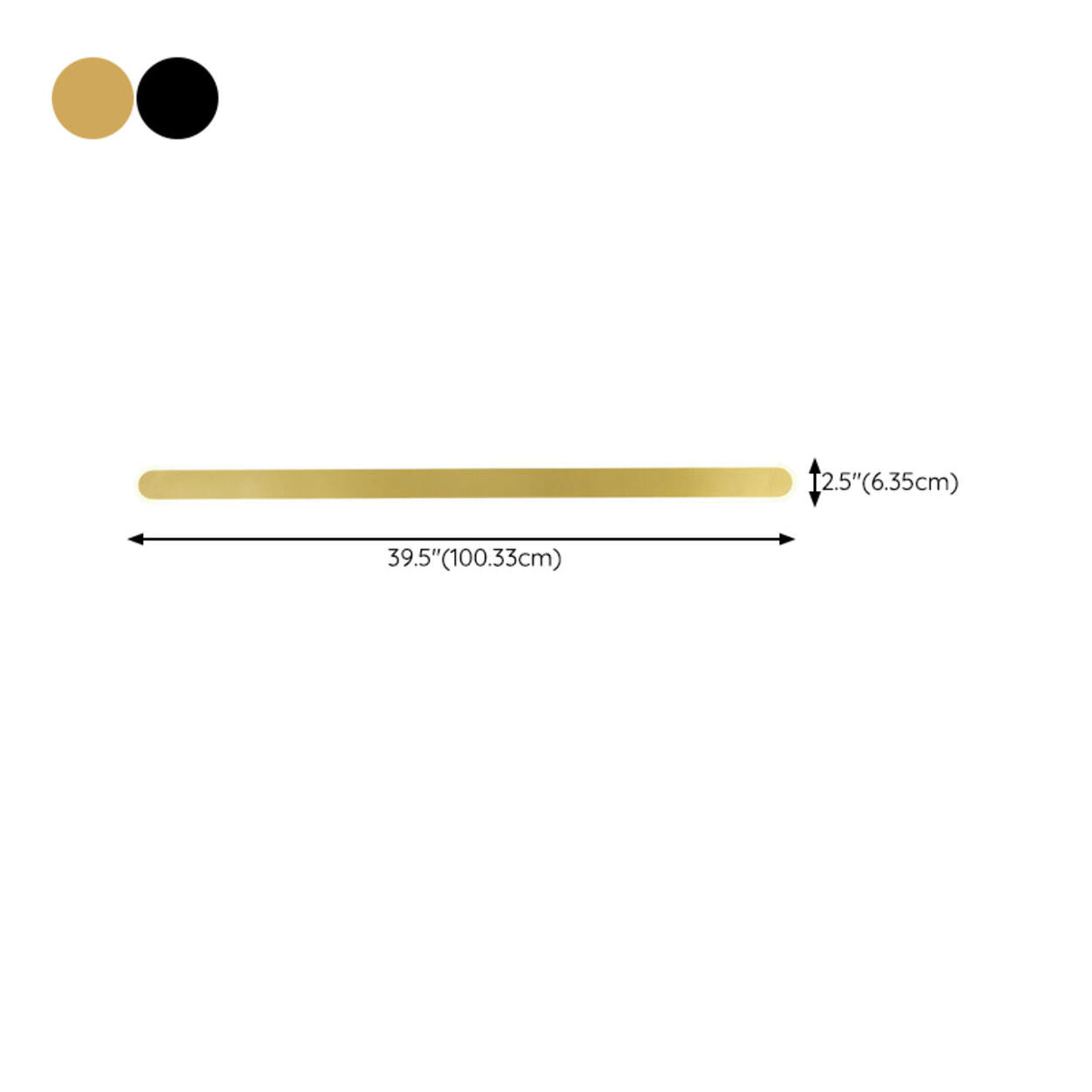 Simple Slim Vertical Gold LED Vanity Wall Light Image - 23