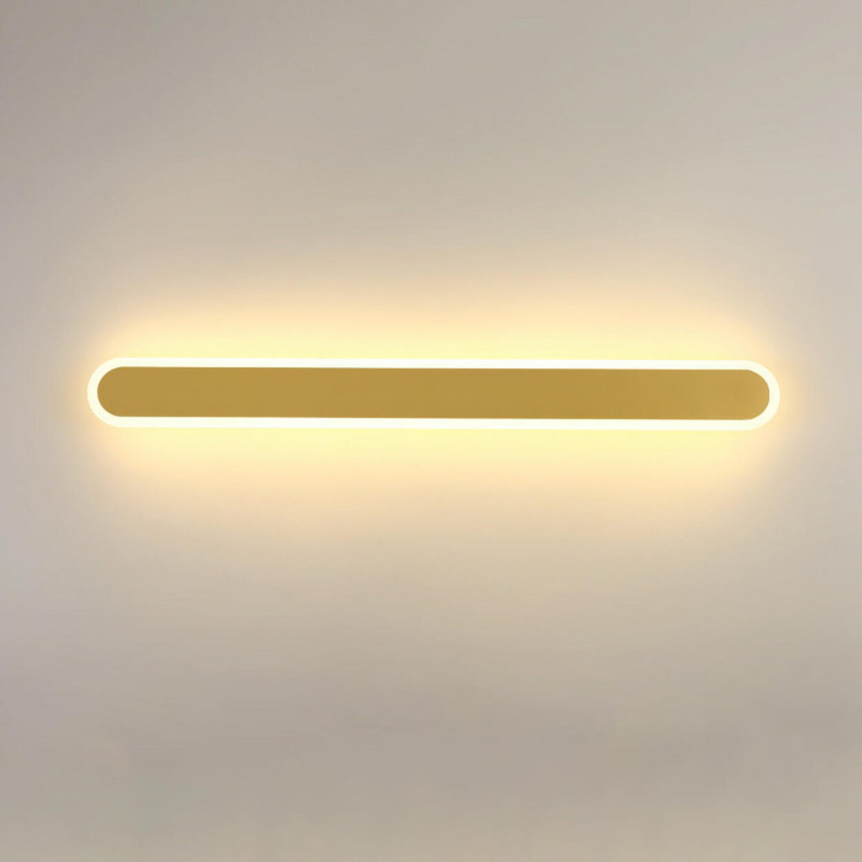 Simple Slim Vertical Gold LED Vanity Wall Light Image - 3