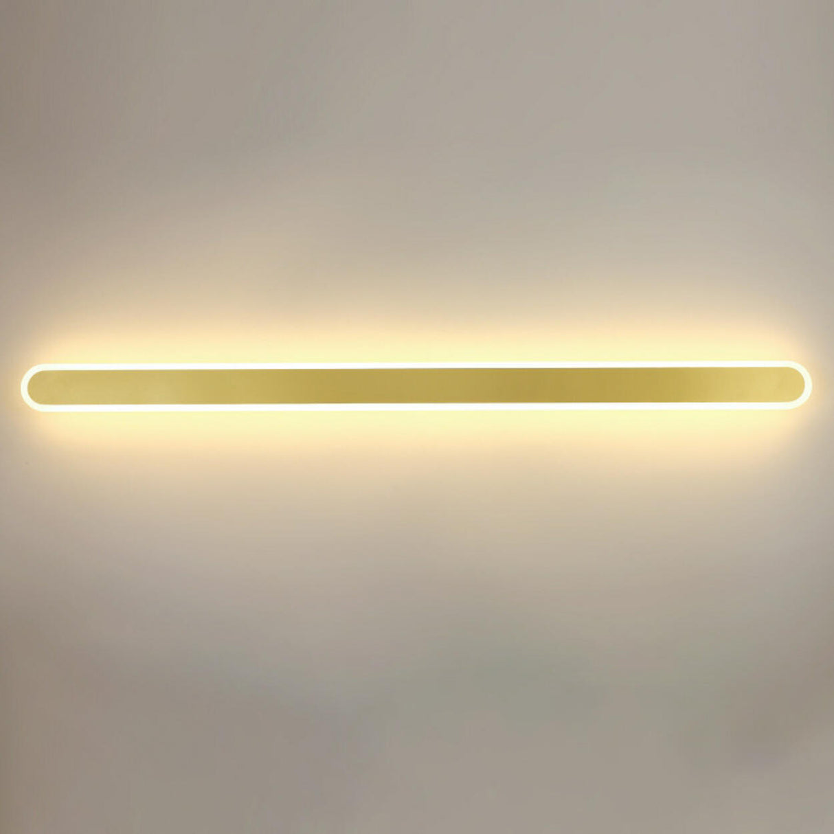 Simple Slim Vertical Gold LED Vanity Wall Light Image - 8