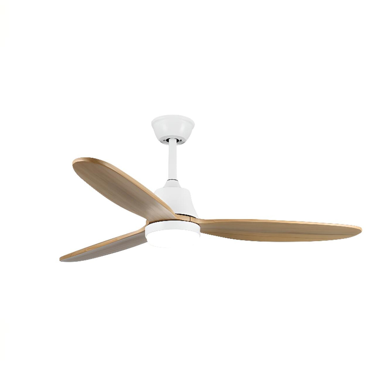Simple Solid Wood 3 Blades Ceiling Fan with LED Light Image - 5