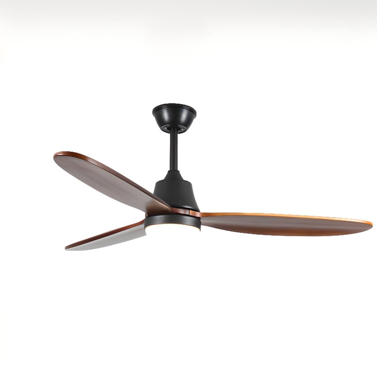 Simple Solid Wood 3 Blades Ceiling Fan with LED Light Image - 6