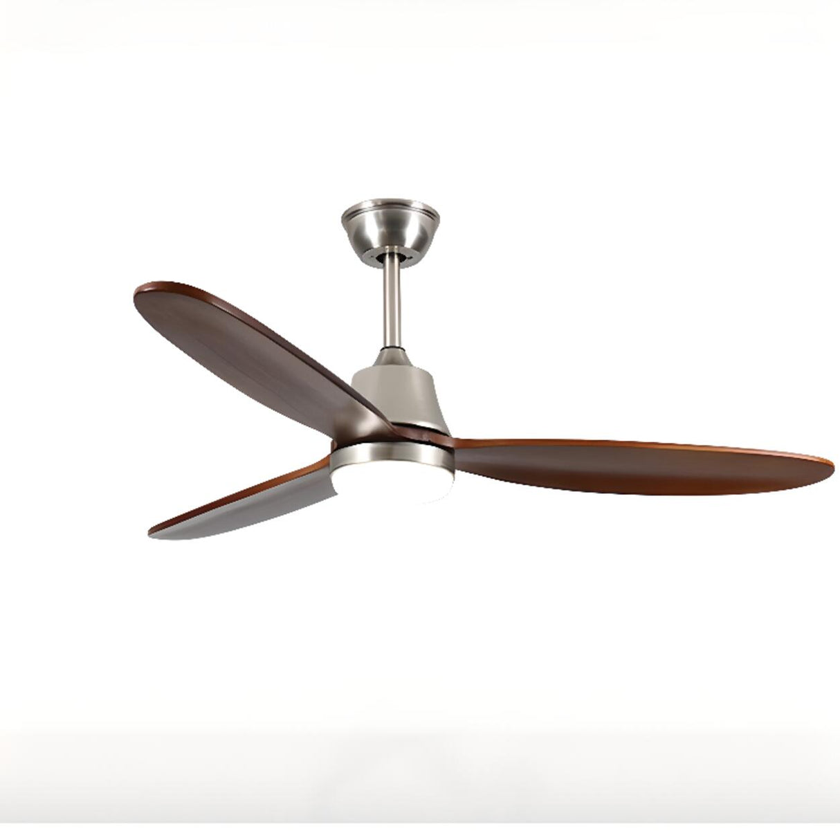 Simple Solid Wood 3 Blades Ceiling Fan with LED Light Image - 7