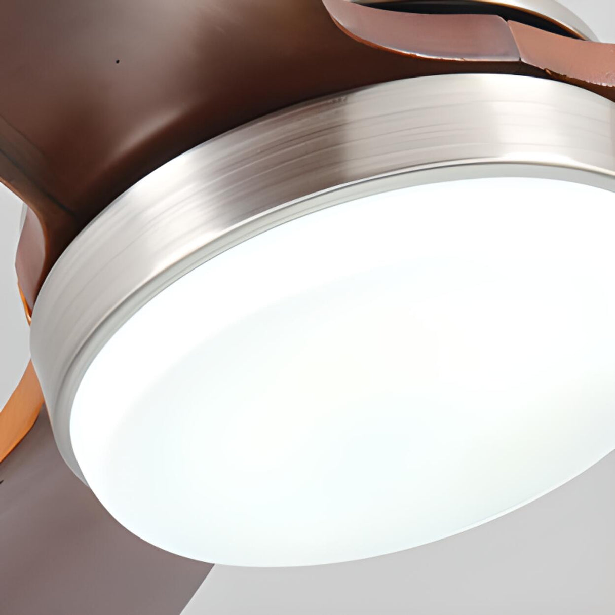 Simple Solid Wood 3 Blades Ceiling Fan with LED Light Image - 9