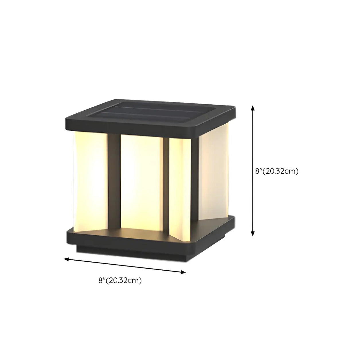 Simple Square Geometric Metal Outdoor Post Lamp White