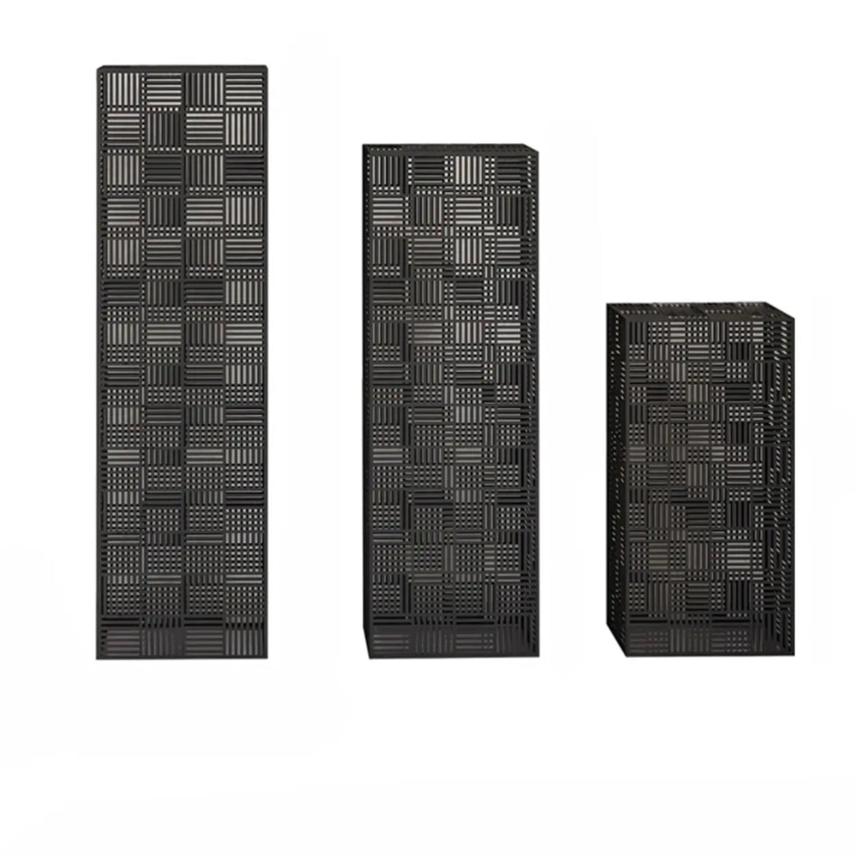 Simple Square Metal Frame Black Display Plant Table Image - 10