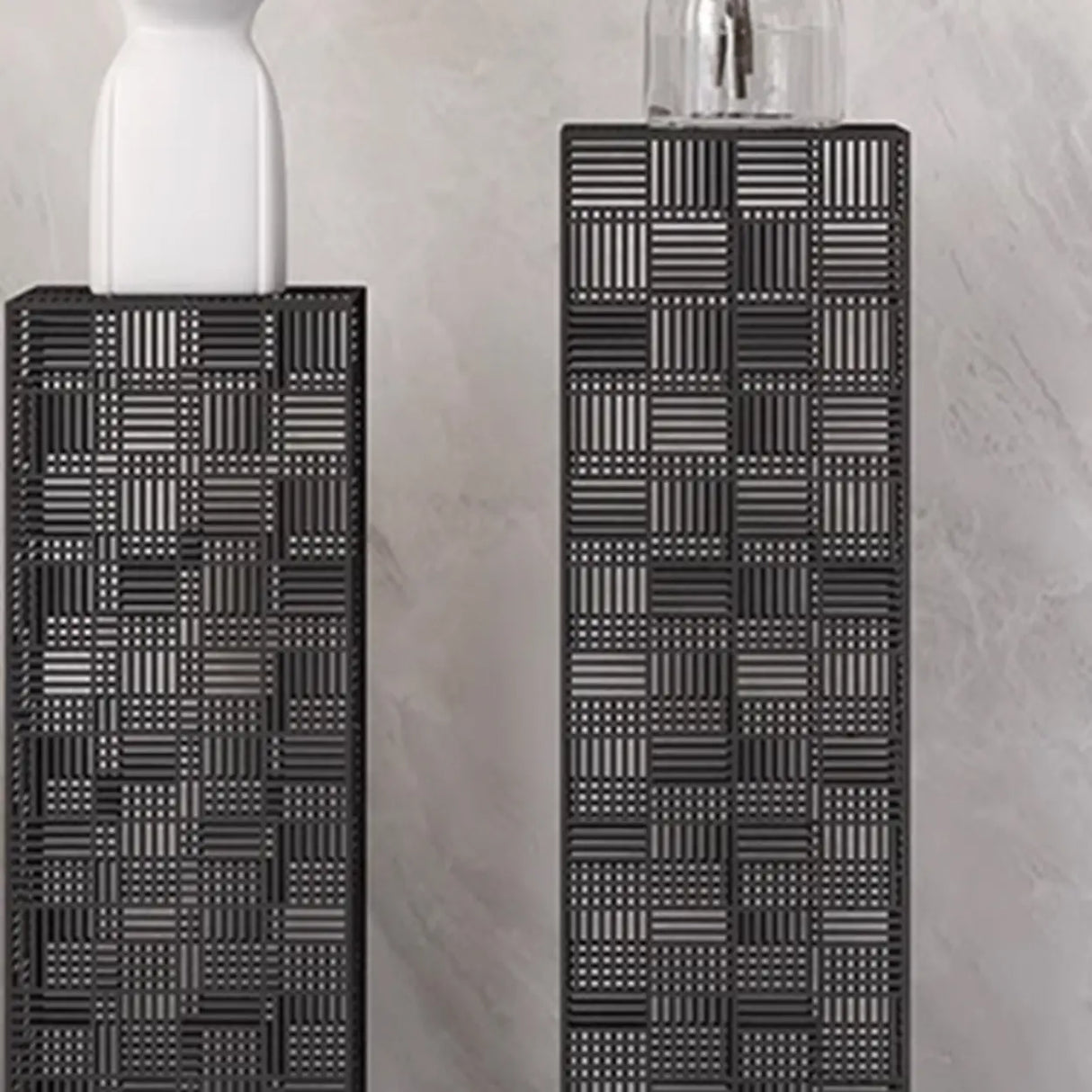 Simple Square Metal Frame Black Display Plant Table Image - 13