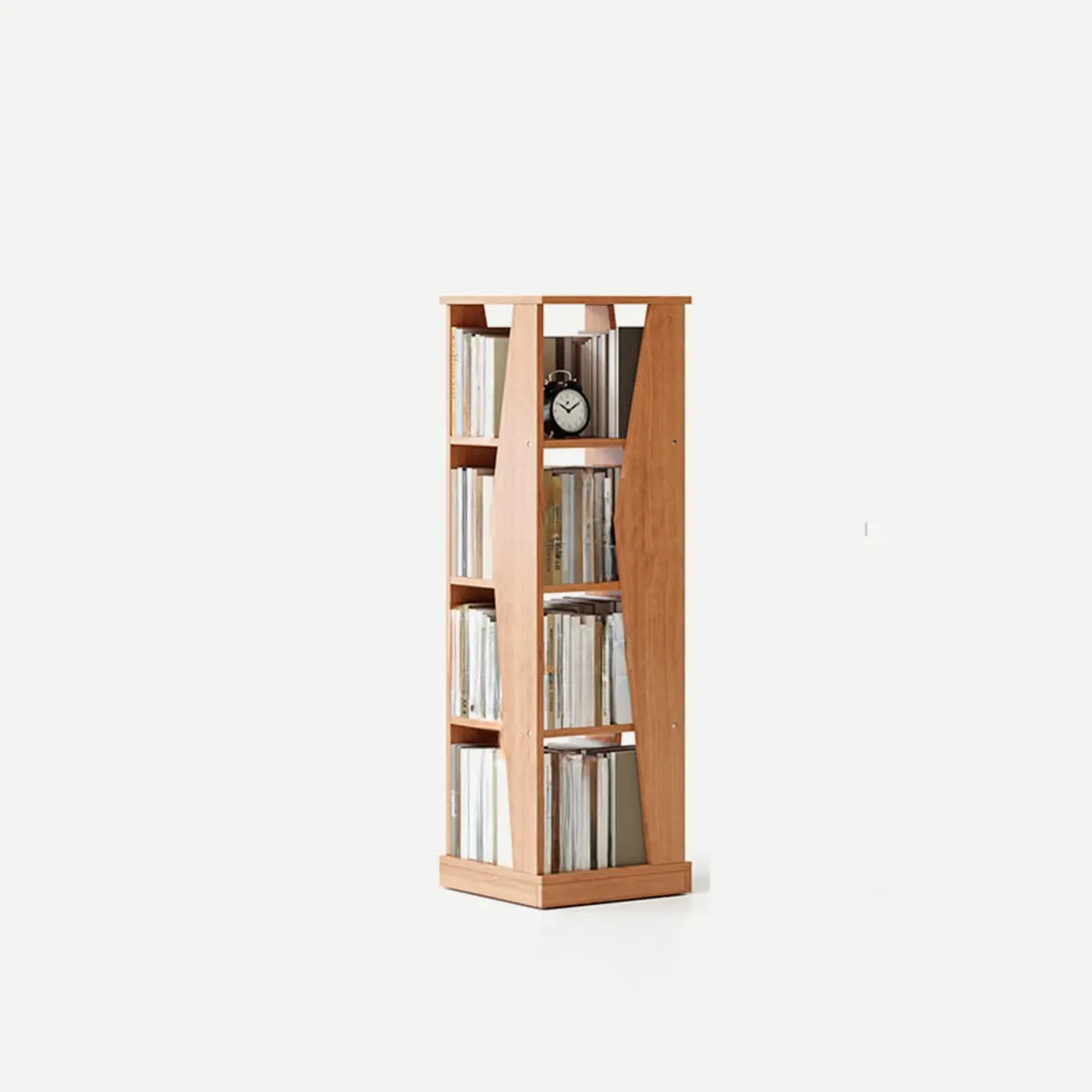 Simple Square Wooden Open Back Tall Storage Bookcase Image - 10