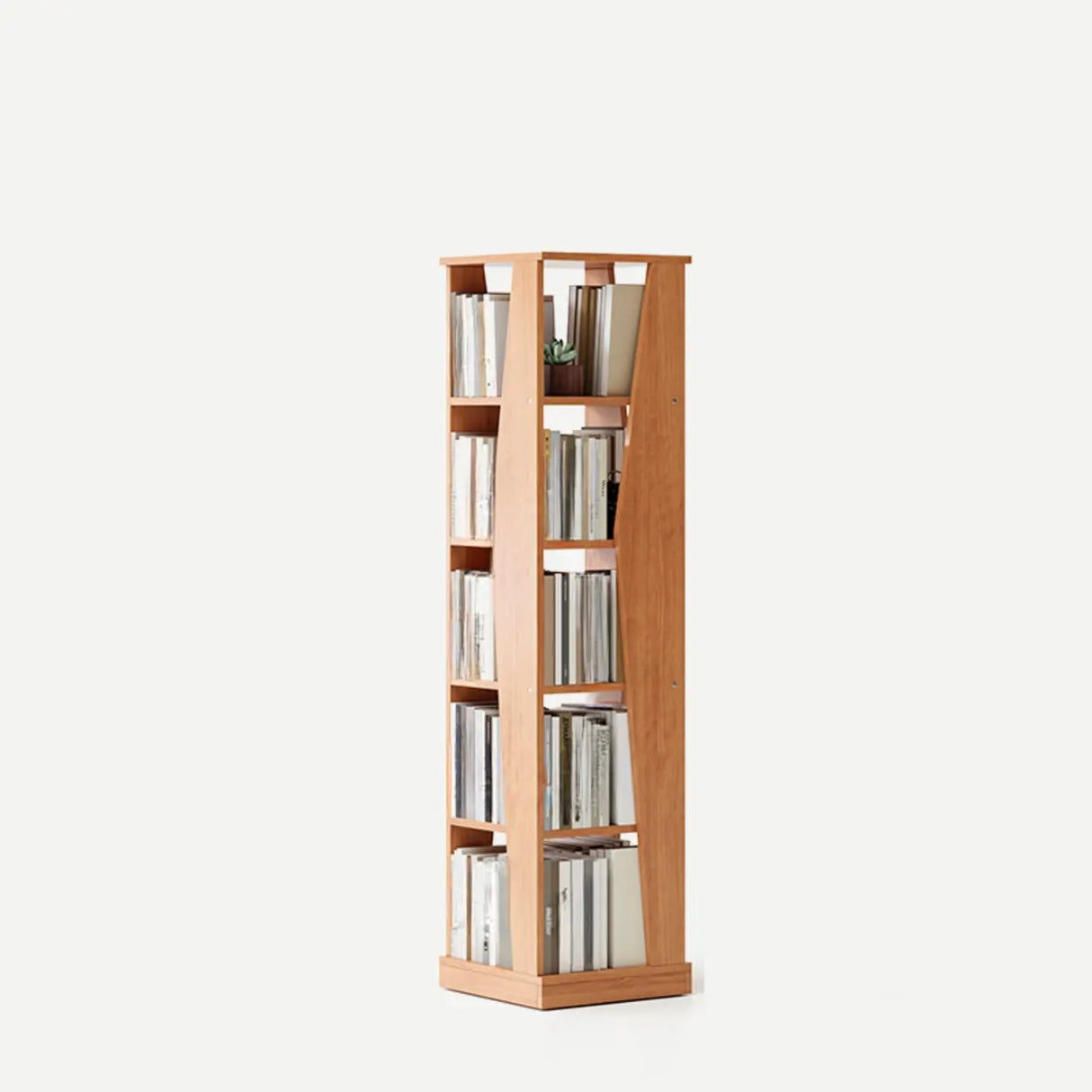 Simple Square Wooden Open Back Tall Storage Bookcase Image - 15