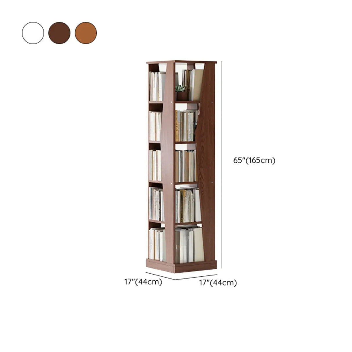 Simple Square Wooden Open Back Tall Storage Bookcase Image - 21