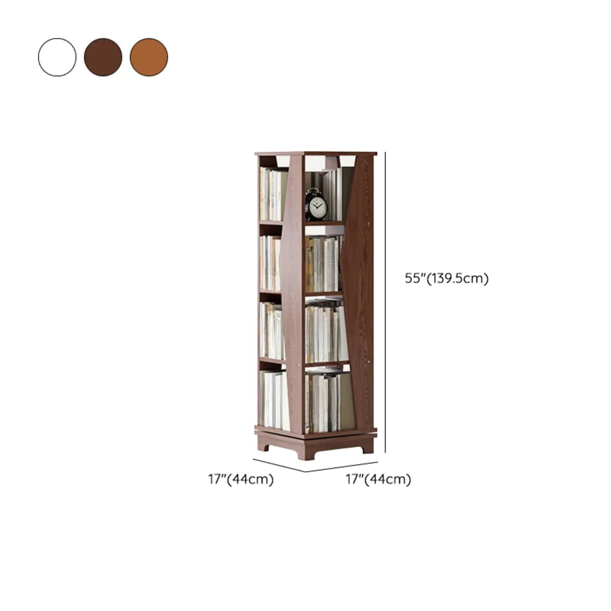 Simple Square Wooden Open Back Tall Storage Bookcase Image - 22