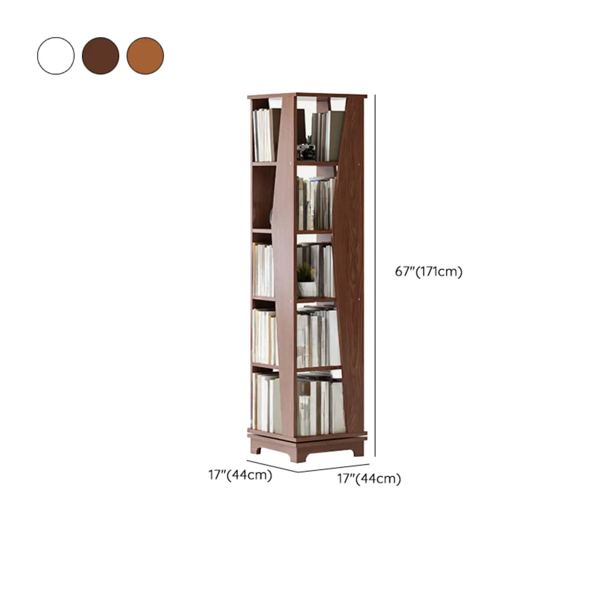 Simple Square Wooden Open Back Tall Storage Bookcase Image - 23