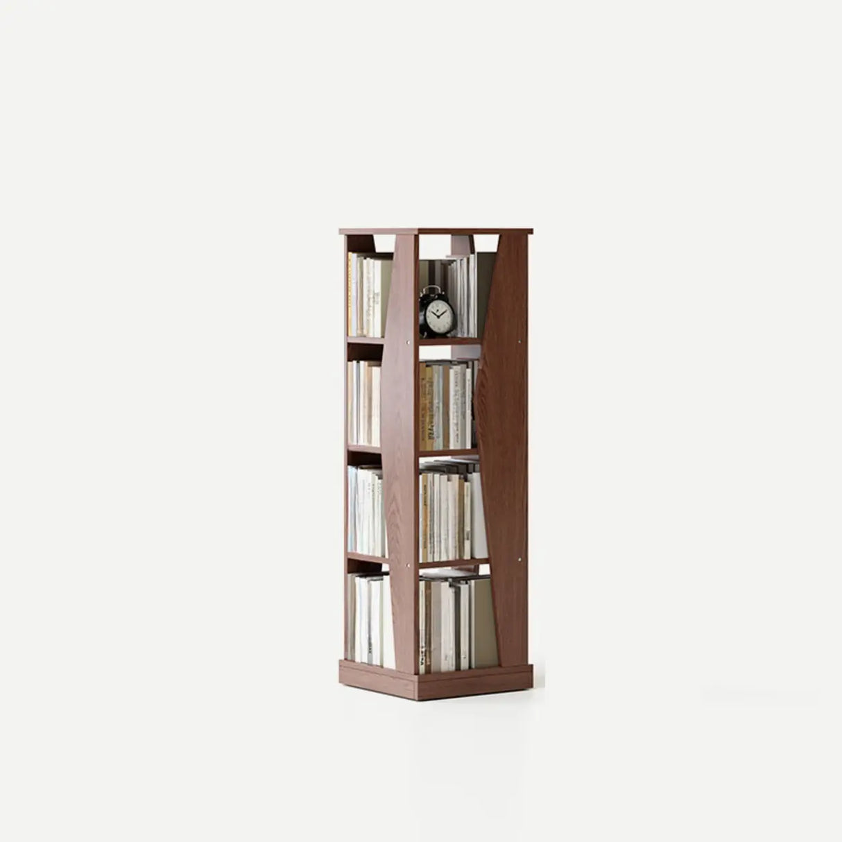 Simple Square Wooden Open Back Tall Storage Bookcase Image - 2