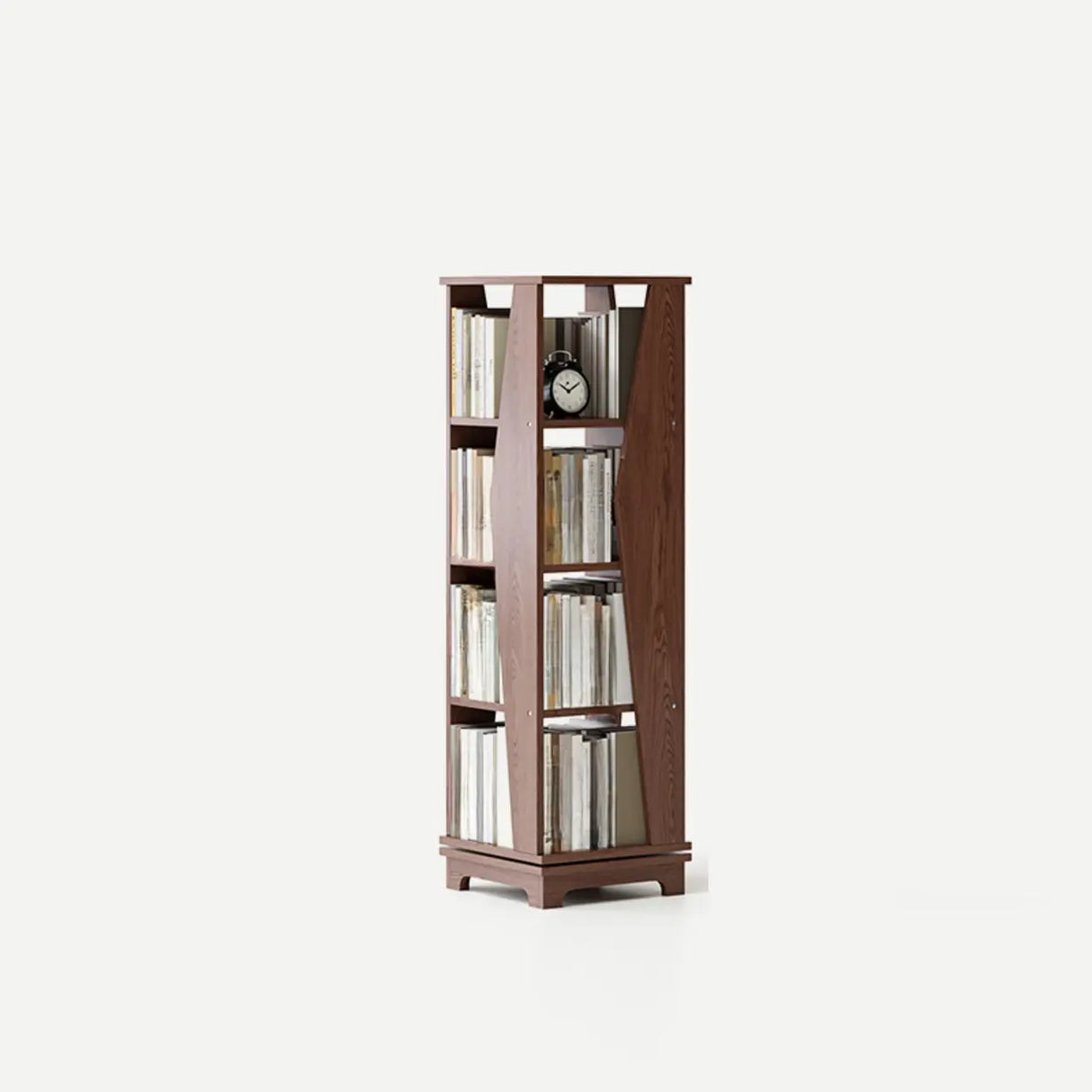 Simple Square Wooden Open Back Tall Storage Bookcase Image - 4