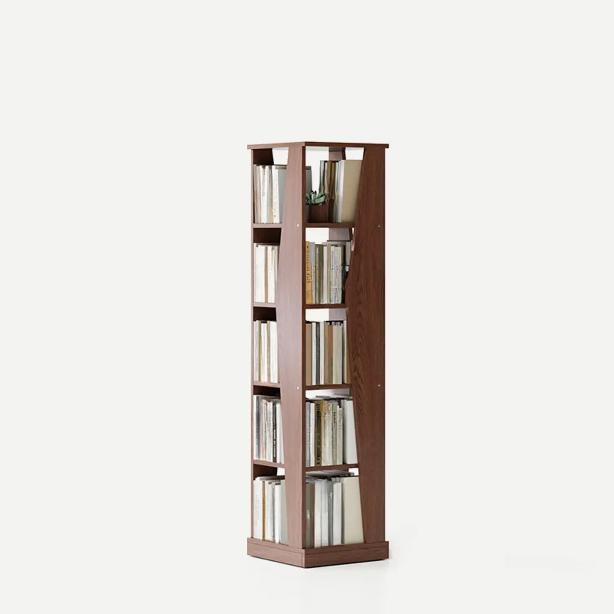 Simple Square Wooden Open Back Tall Storage Bookcase Image - 6