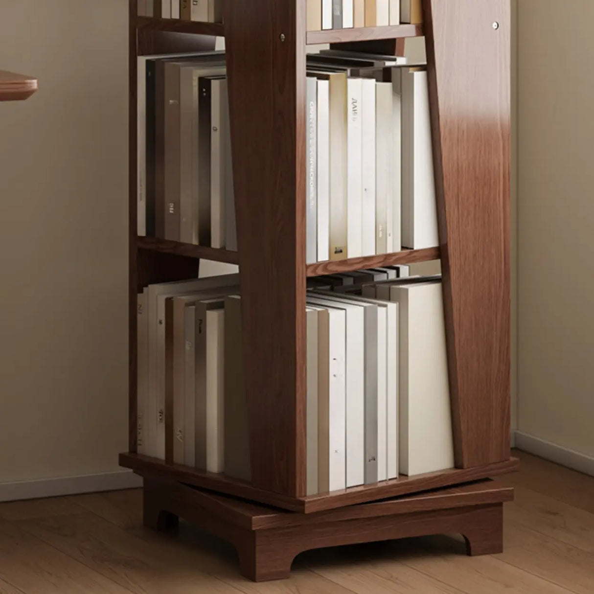 Simple Square Wooden Open Back Tall Storage Bookcase Image - 9