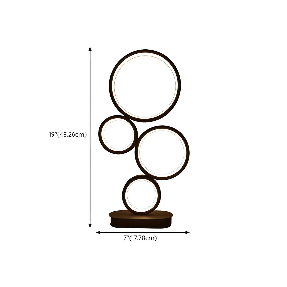 Simple Stylish Black Round 4 Lights LED Table Lamp