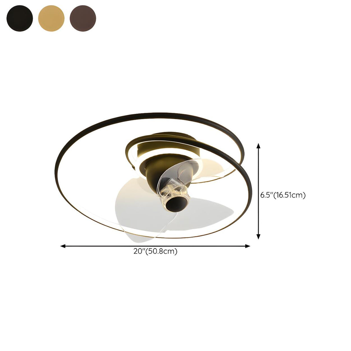 Simple Stylish Infinite Metal Ceiling Fan with Light