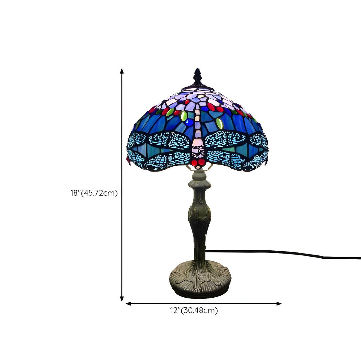 Simple Tiffany Style Dome Stained Glass Table Lamp