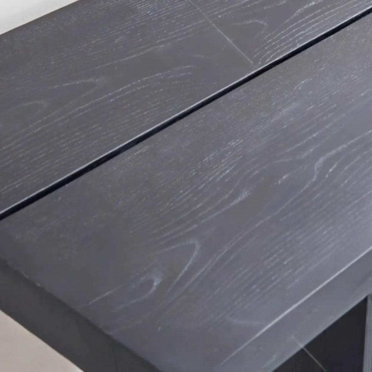 Simple Trestle Timber Black Rectangular Top Console Table Image - 6