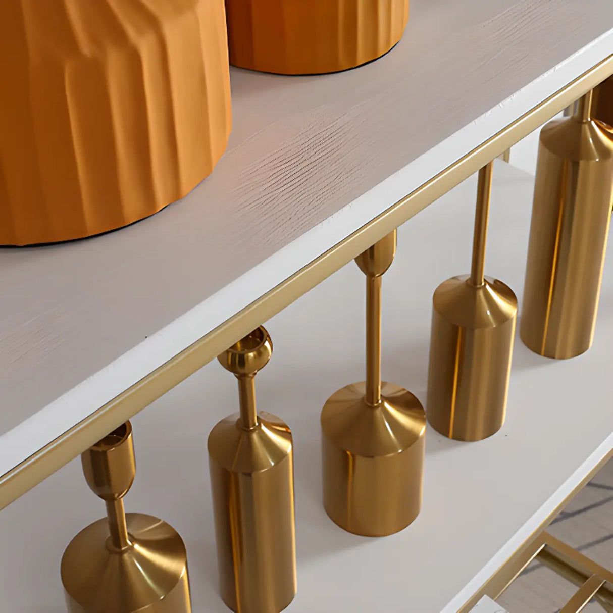 Simple Vertical Metal Frame 4-Shelf Organizer Bookshelf Image - 11