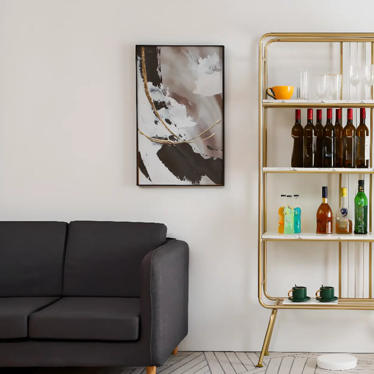 Simple Vertical Metal Frame 4-Shelf Organizer Bookshelf Image - 5