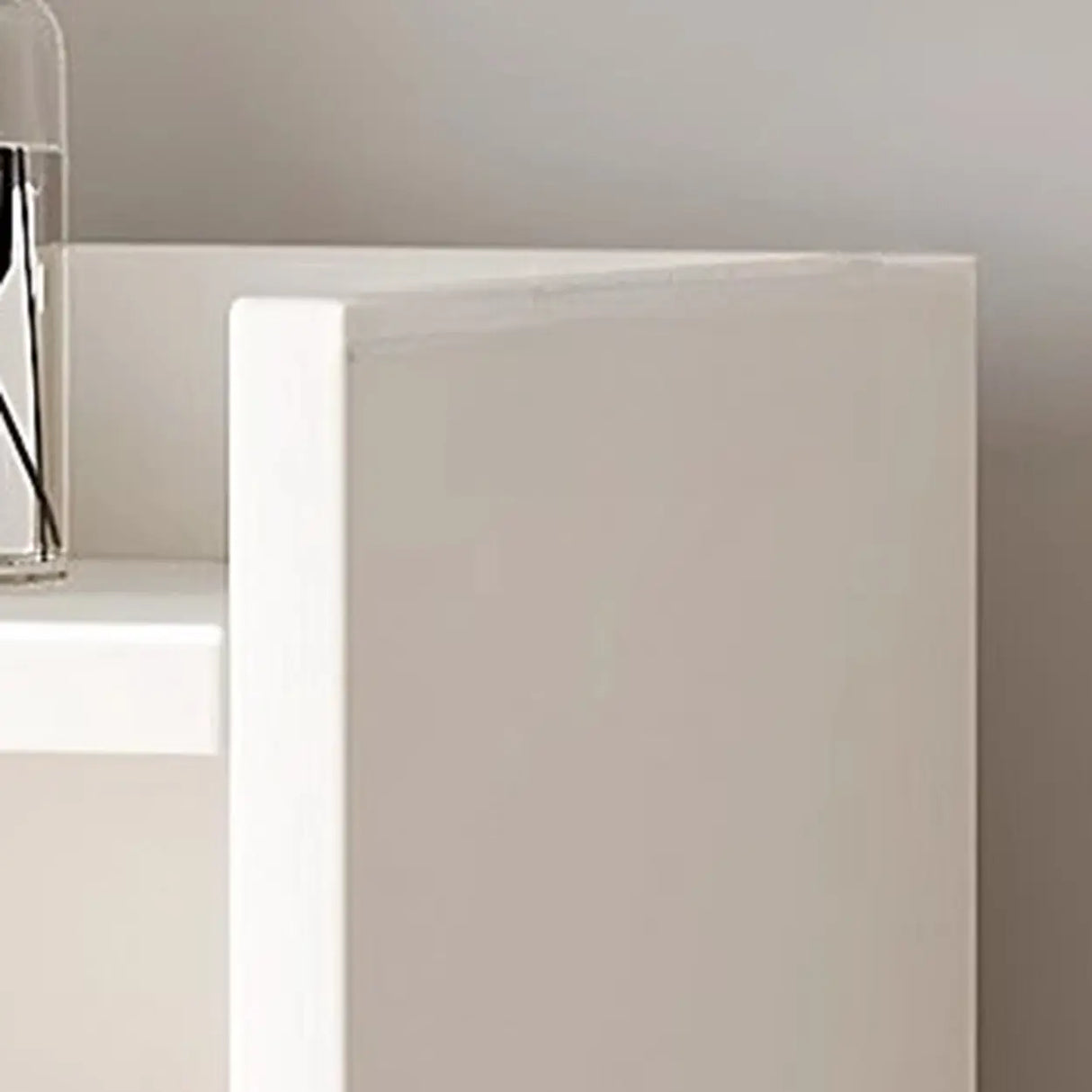 Simple Vertical Tall White Wooden Organizer Bookcase Image - 4