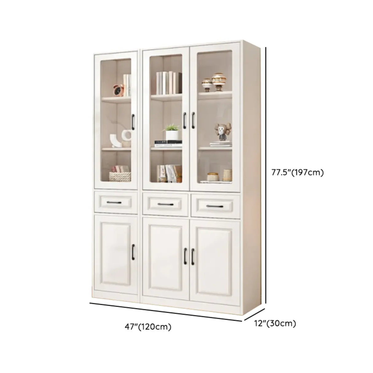 Simple Vertical White Wood Barrister Storage Bookcase Image - 16