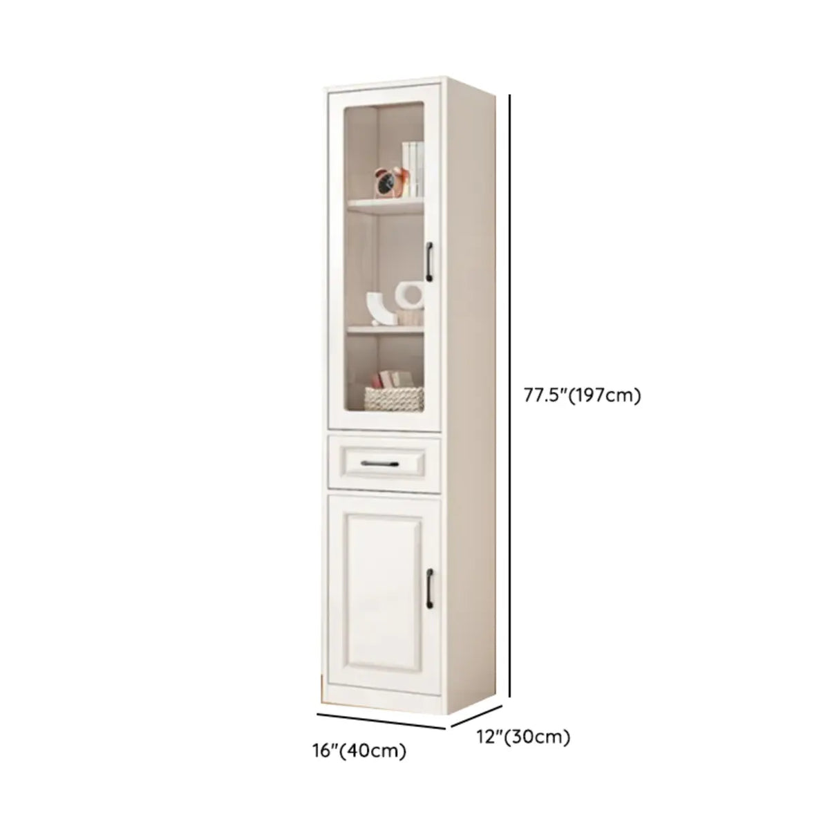 Simple Vertical White Wood Barrister Storage Bookcase Image - 18