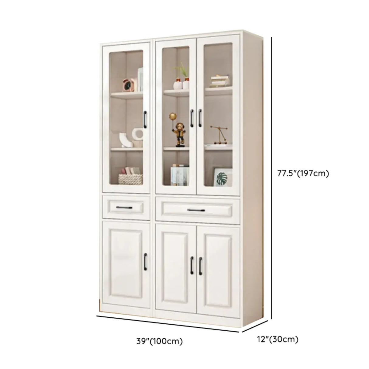 Simple Vertical White Wood Barrister Storage Bookcase Image - 20