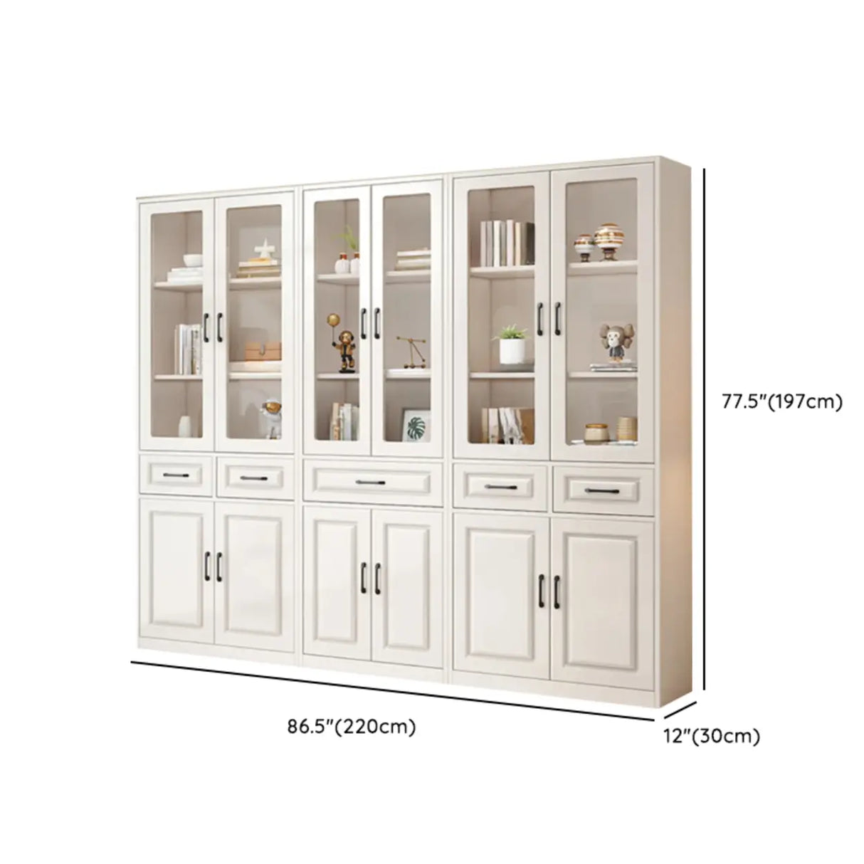 Simple Vertical White Wood Barrister Storage Bookcase Image - 23