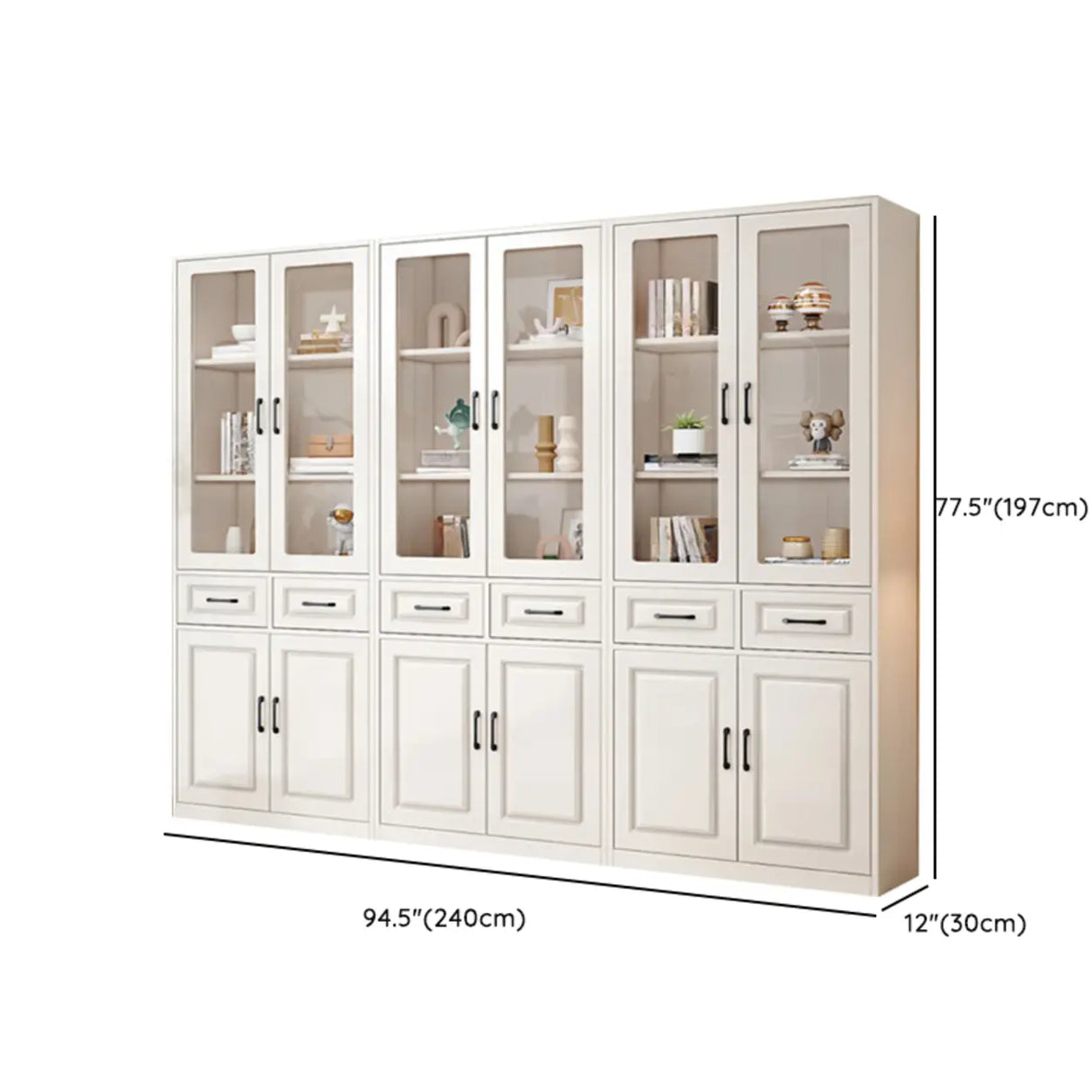 Simple Vertical White Wood Barrister Storage Bookcase Image - 24