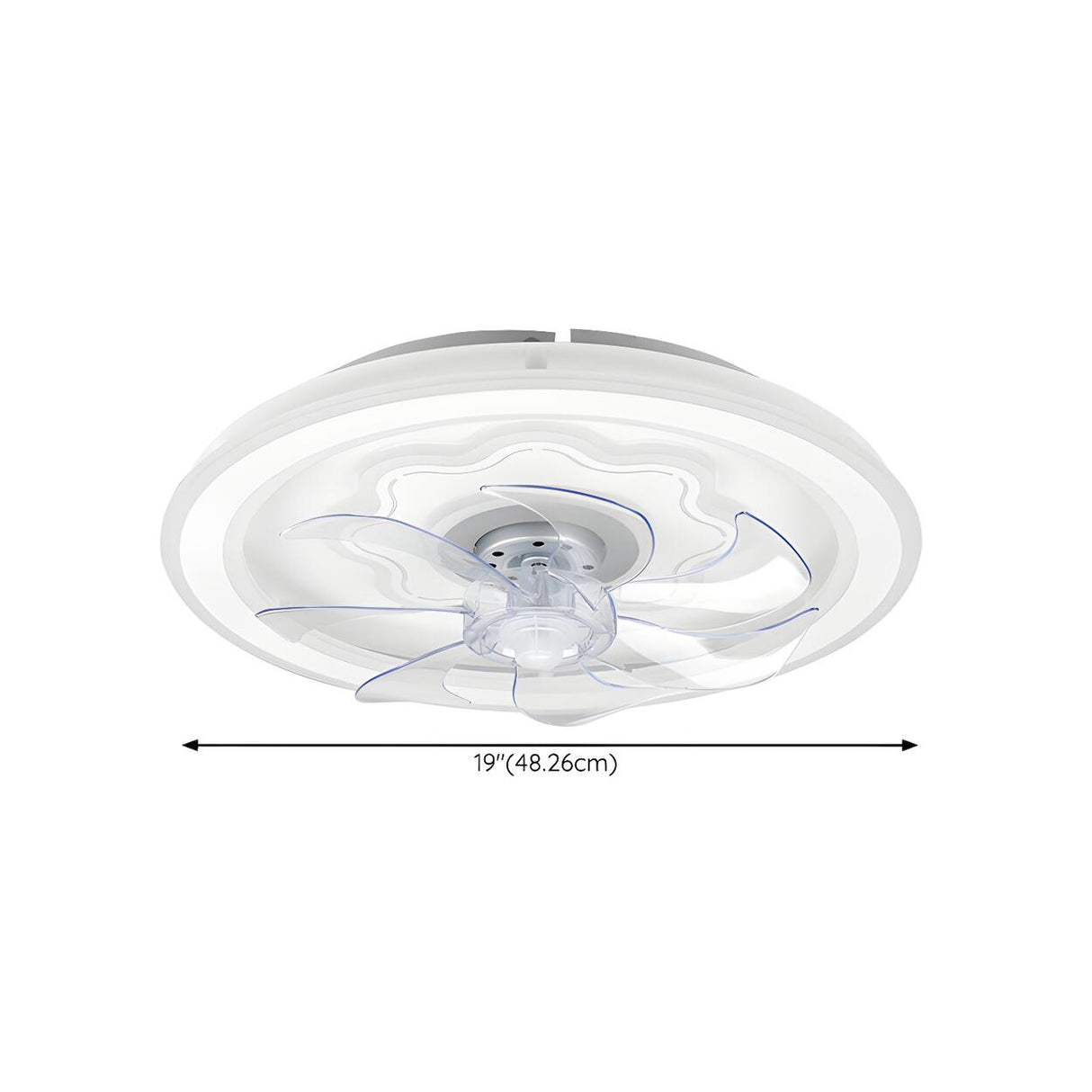 Simple White 7-Blade Modern LED Ceiling Fan with Light