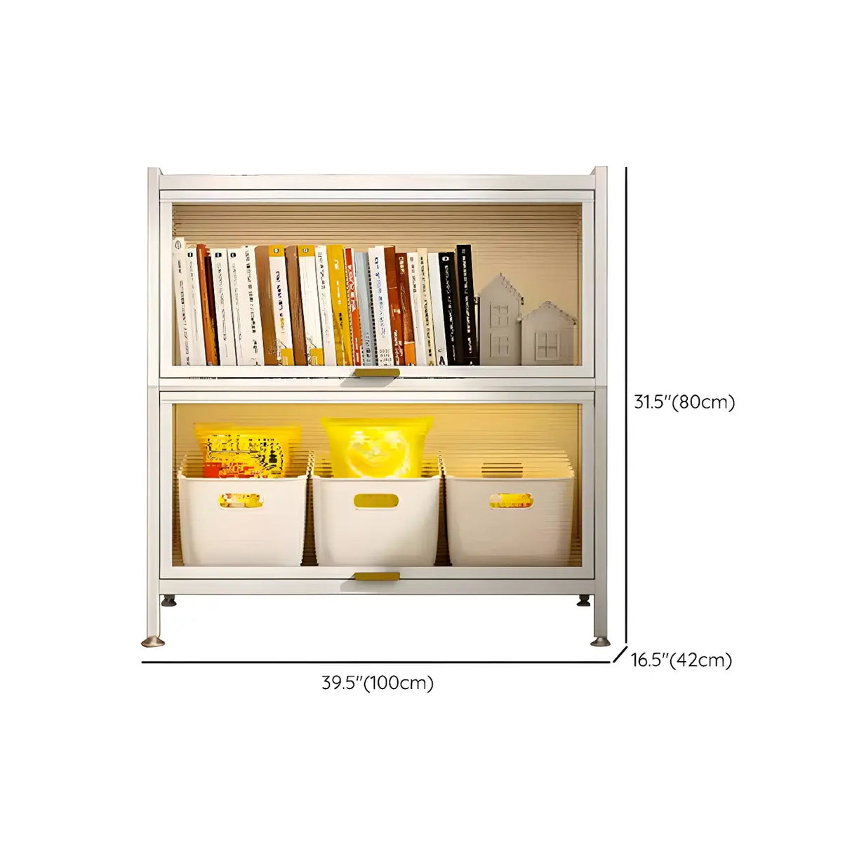 Simple White Clear Cabinets Standard Steel Bookcase Image - 11