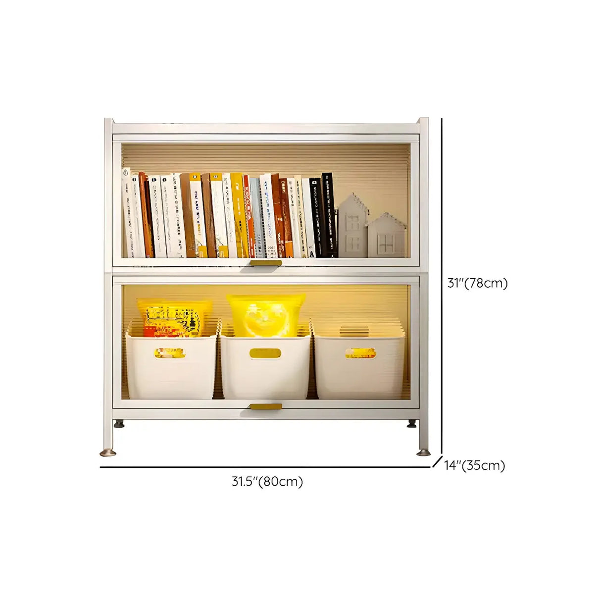 Simple White Clear Cabinets Standard Steel Bookcase Image - 22
