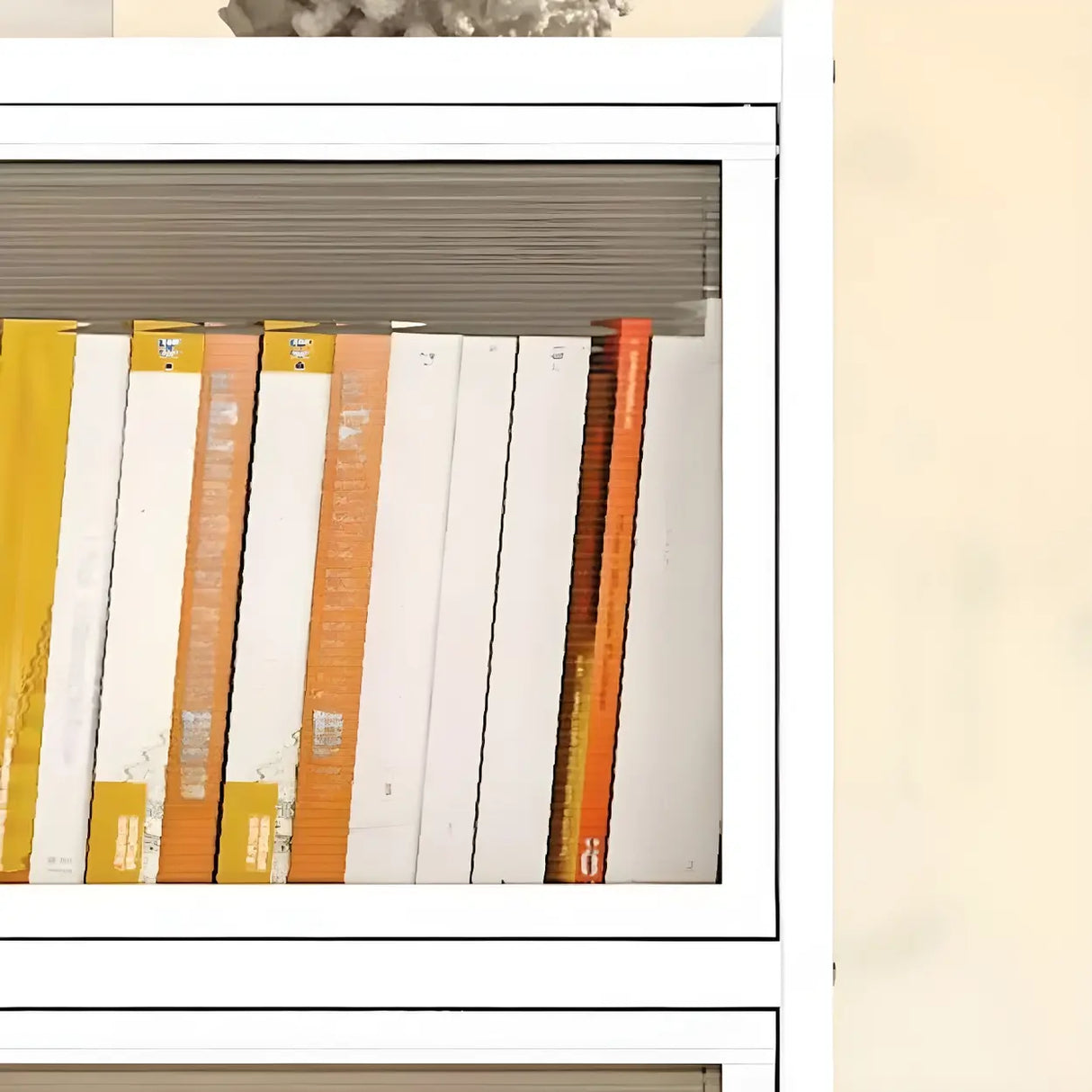 Simple White Clear Cabinets Standard Steel Bookcase Image - 7