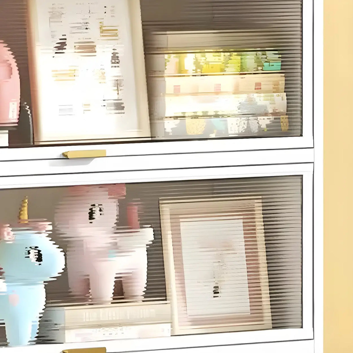 Simple White Clear Cabinets Standard Steel Bookcase Image - 8